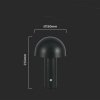 Lampka stołowa nocna V-TAC 1W LED 25cm ładowanie USB ściemnianie czarna VT-1047 3000K-6000K 200lm